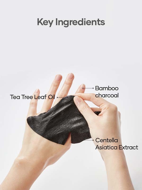 Key ingredients of Dear Klairs Midnight Blue Calming Sheet Mask – - Bamboo charcoal - Tea Tree Leaf Oil - Centella Asiatica Extract