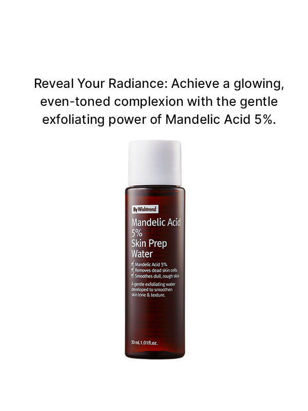 A description on the overall benefits of the By Wishtrend Mandelic Acid 5% Prep Water 30ml
