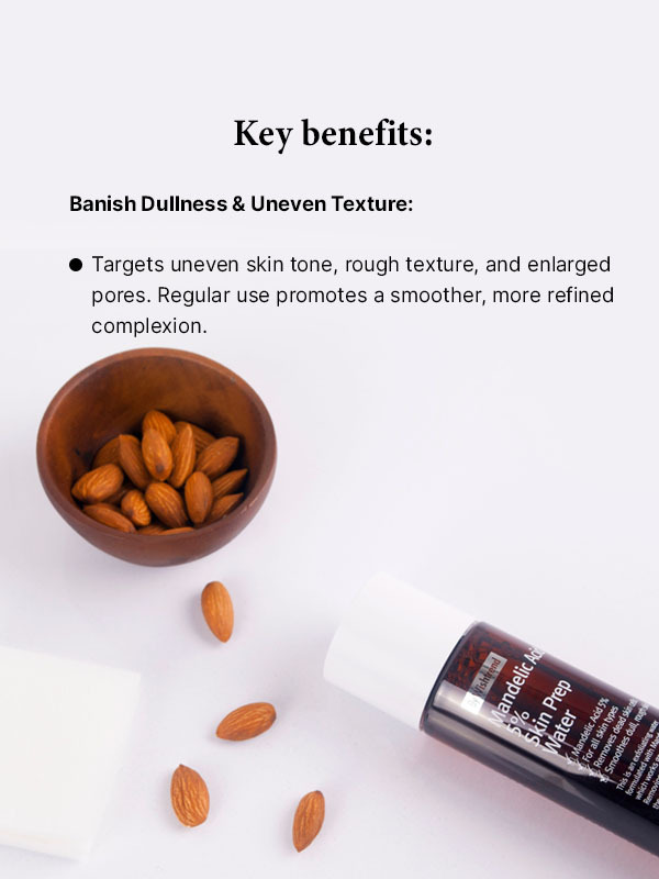 A description on the key benefits of using the By Wishtrend Mandelic Acid 5% Prep Water 30ml