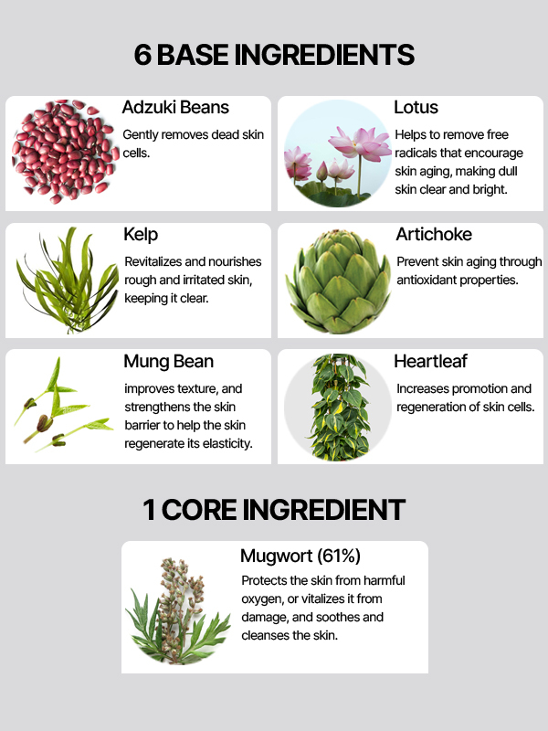 image showing ingredient list of AXIS-Y Mugwort Pore Clarifying Wash Off Mask