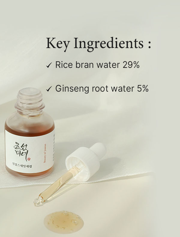 Key ingredients of Beauty of Joseon Revive Serum : Ginseng + Snail Mucin