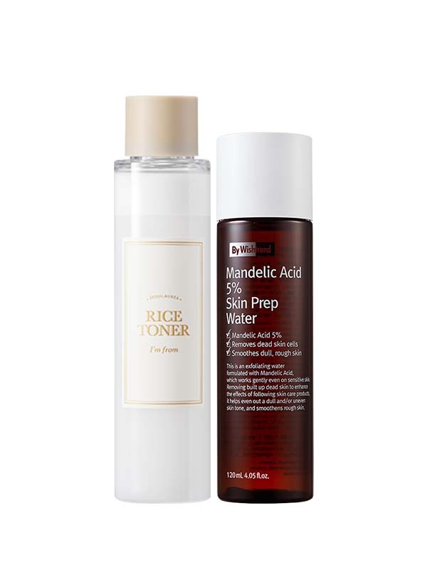 I'm From Rice Toner to brighten skin and BYWishtrend Mandelic Acid to Exfoliate skin