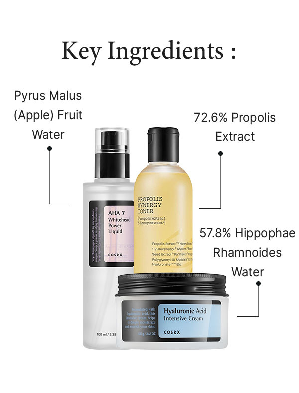 Cosrx moisturizing dull & dry skin k-beauty bundle