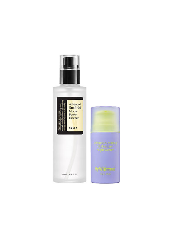 COSRX Youth Boosting Duo: 96 Essence + Wishtrend Bakuchiol Cream. Beautybarn.in
