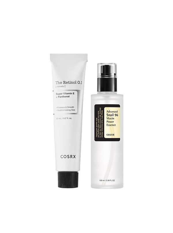 COSRX Night Repair Anti-Aging Set: 96 Essence + Retinol Cream. Beautybarn.in