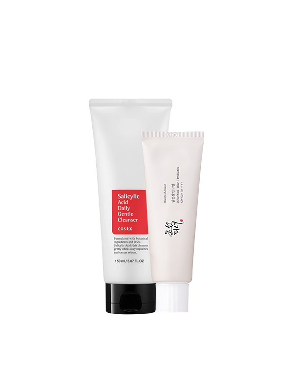 A simple two-step skincare routine kit for men who struggle with oily skin, mild acne and sun damage.