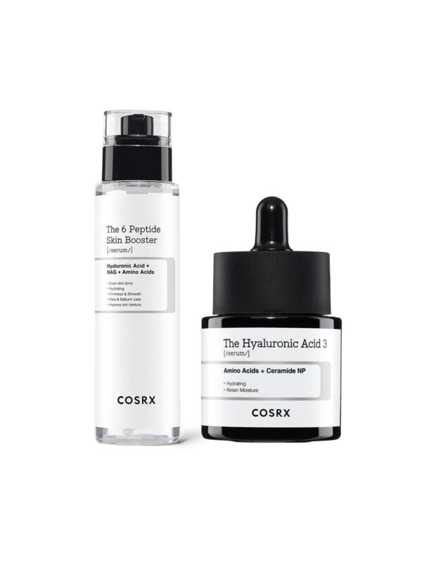 COSRX Volume Boost Complex Duo. Revitalize dull skin with COSRX Volume Boost Duo—Peptides + Hyaluronic Acid for plump, firm, and radiant skin with improved texture and elasticity.