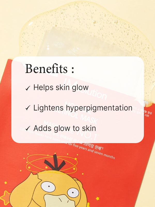 Key Benefits for JMsolution X Pokemon Moa Seal Retinol Mask