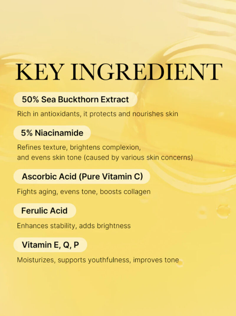 Key ingredients in the Medicube Deep Vita C Capsule Cream. Beautybarn.in