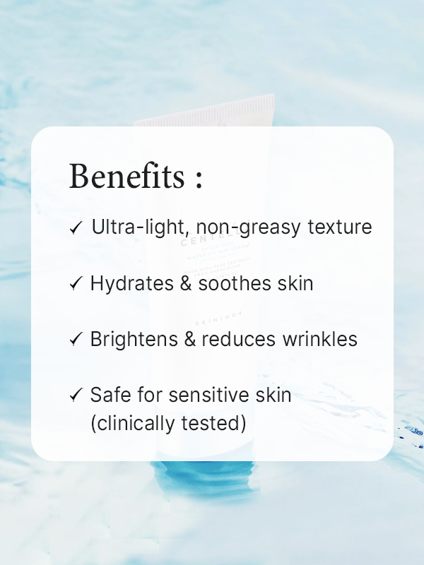 Key/top benefits of using SKIN1004 Madagascar Centella Hyalu-Cica Water-Fit Sun Serum 50ml