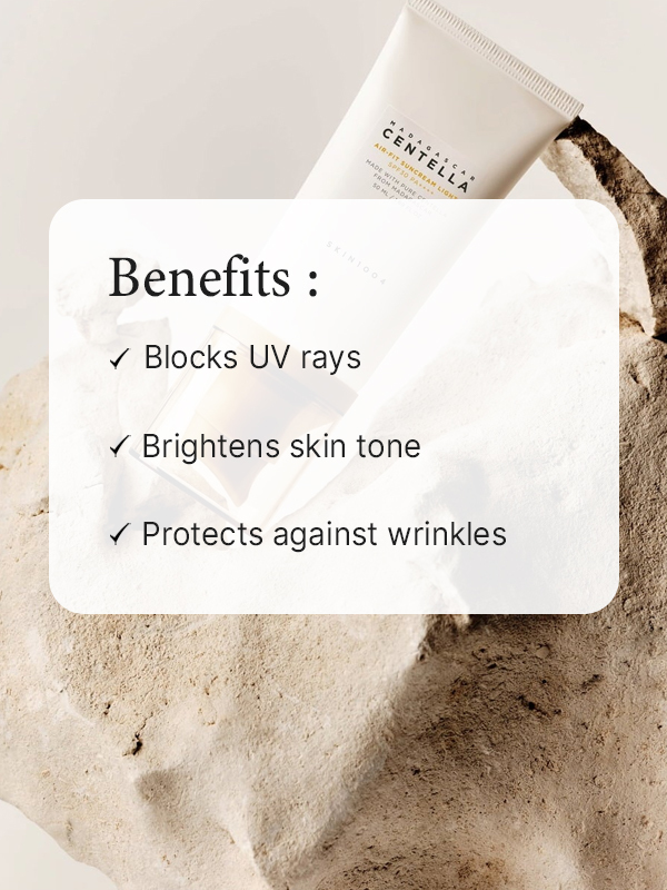 Key/top benefits of using SKIN1004 Madagascar Centella Air-Fit Suncream Light (50ml)
