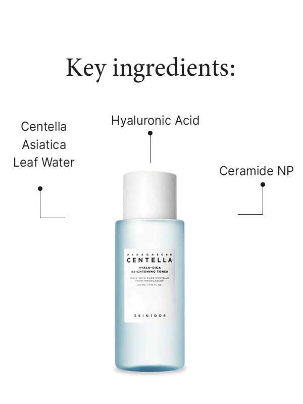 Key ingredients in SKIN1004 Madagascar Centella Hyalu-Cica Brightening Toner (210ml)