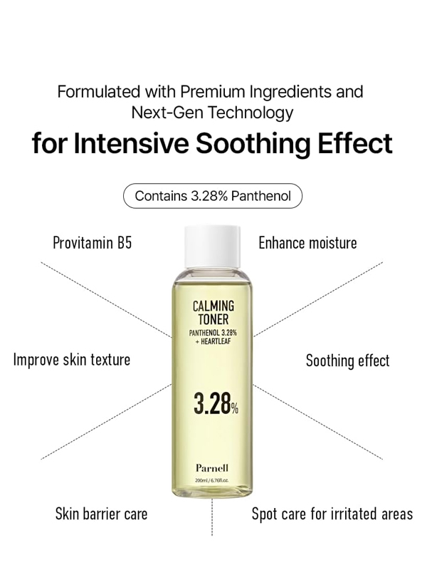 Benefits and ingredients of Parnell Calming Toner | Panthenol + Heartleaf