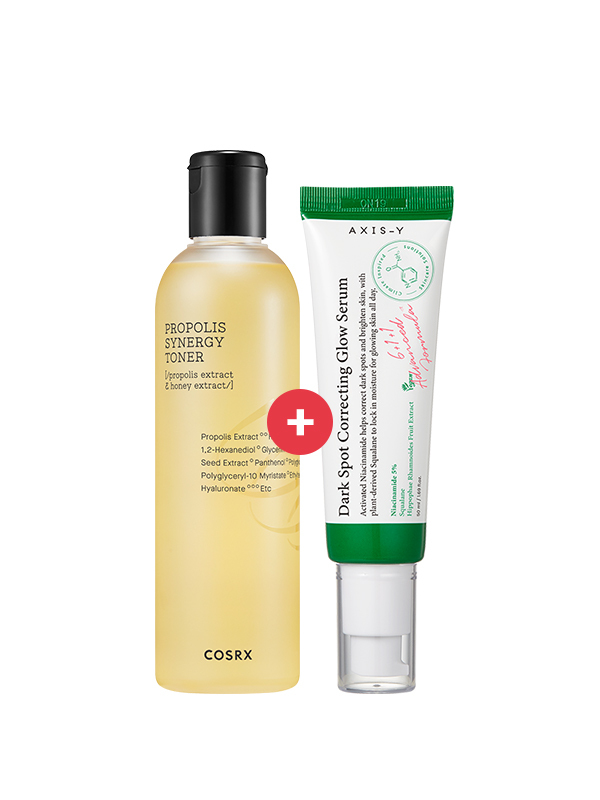 Skin-Repairing Glow-Reviving Combo | COSRX-Propolis-Toner Axis-Y-Dark-Spot-Serum