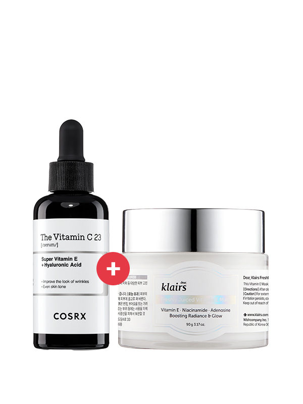 Antioxidant-Charged Routine | COSRX-Vit-C-23, Klairs-Vit-E-Mask.